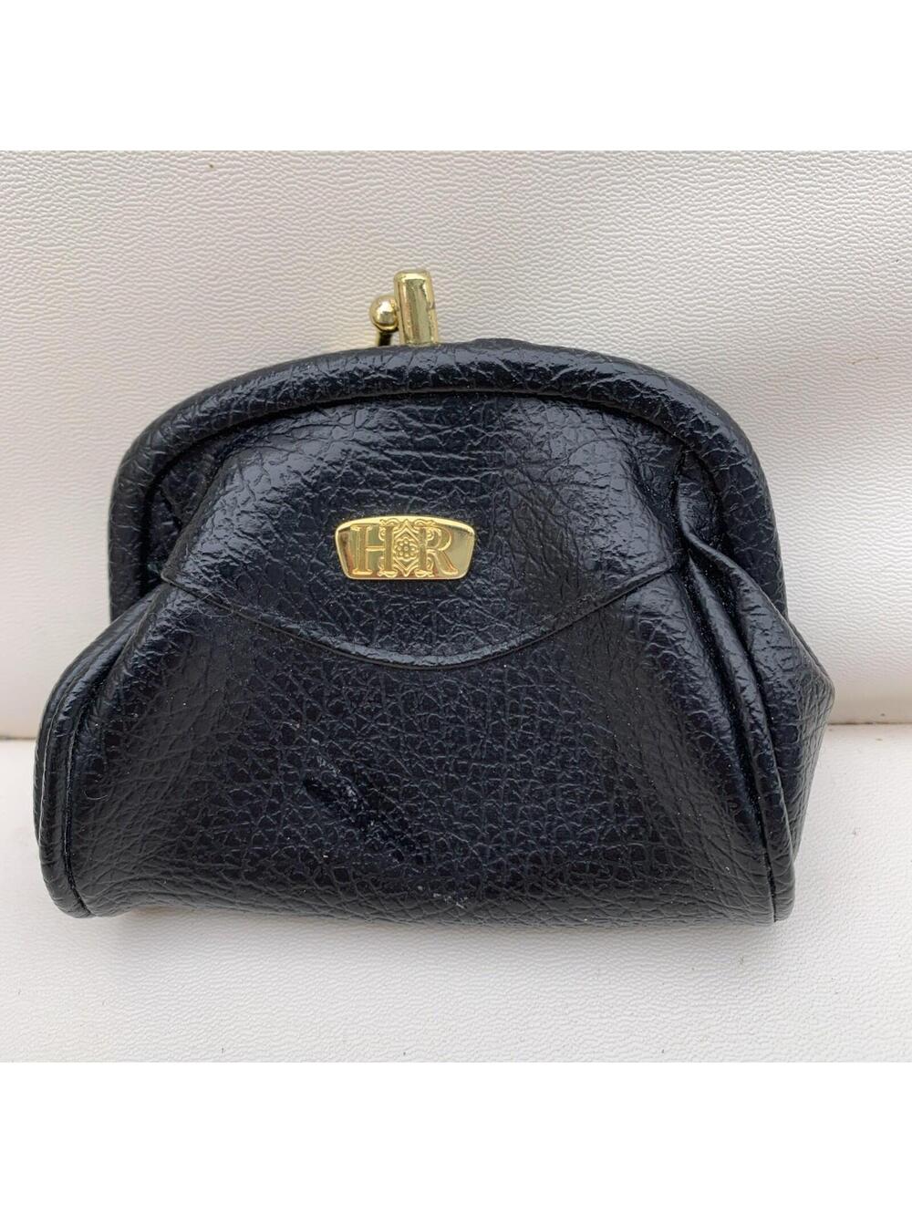Vintage Coin Wallet Pouch Genuine Leather Initials H R